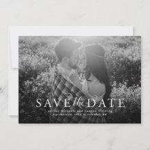 Tarjeta de foto de save the date elegante con toqu