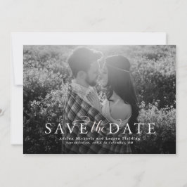 Tarjeta de foto de save the date elegante con toqu