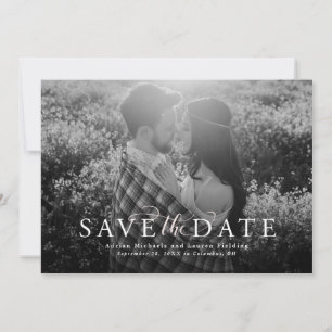 Tarjeta de foto de save the date elegante con toqu