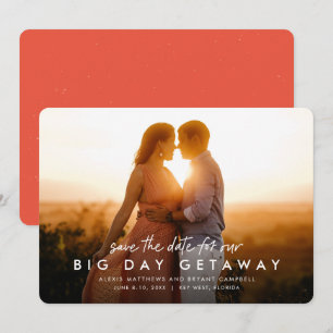 Tarjeta de foto de "save the date" para boda en de