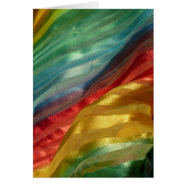 Tarjeta de Foto de Seda de Arcoíris Tela Multicolo (Frente)