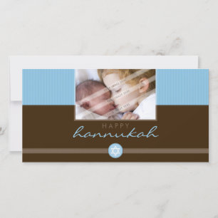 TARJETA DE FOTO DE STYLISH HANNUKAH : rayado 1L