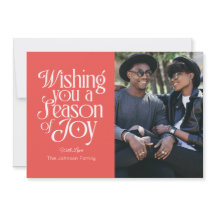 Tarjeta de Foto de Temporada de Alegría Personaliz