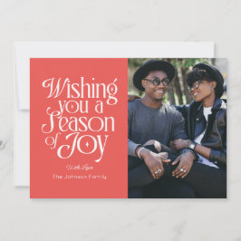 Tarjeta de Foto de Temporada de Alegría Personaliz