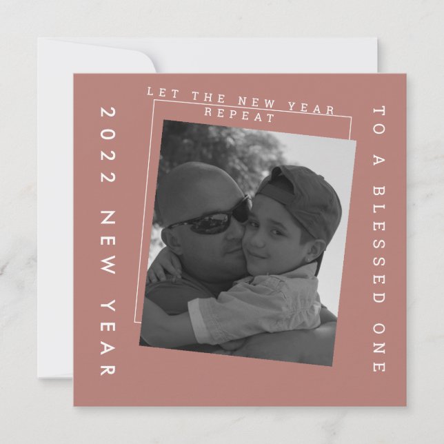 Tarjeta de Foto de Tonos Terrosos para el Año Nuev (Anverso)