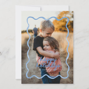 Tarjeta de Foto de Vacaciones con Borde Ondulado A