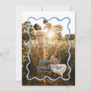 Tarjeta de Foto de Vacaciones con Borde Ondulado d