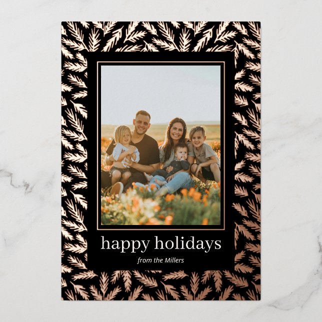 Tarjeta de foto de vacaciones con lámina de marco  (Anverso)