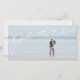 Tarjeta de foto de vacaciones con letra a mano hor