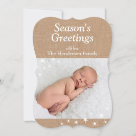 Tarjeta de Foto de Vacaciones con Luces Brillantes