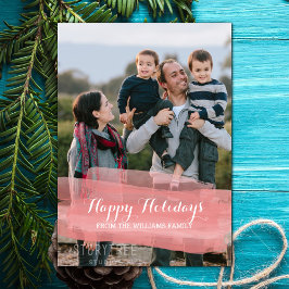 Tarjeta de foto de vacaciones con pincelada de acu