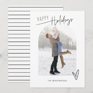 Tarjeta de foto de vacaciones de arco de Navidad m