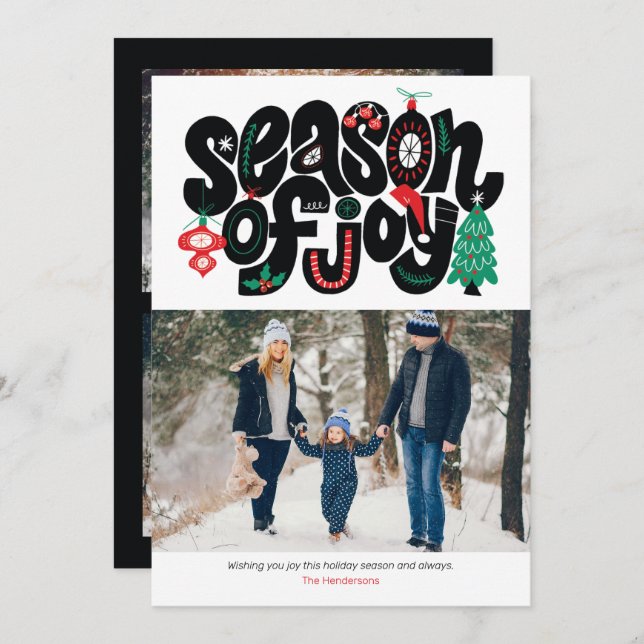 Tarjeta de foto de vacaciones de elementos de temp (Anverso / Reverso)