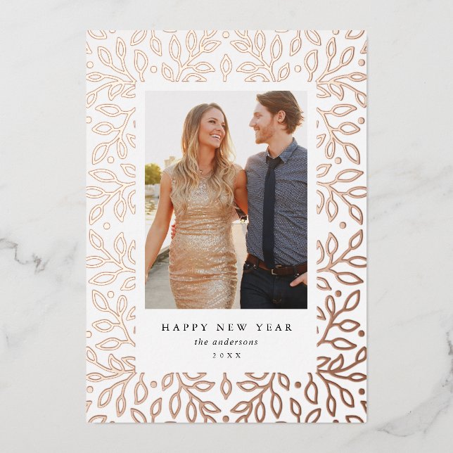 Tarjeta de Foto de Vacaciones de Feliz Año Nuevo c (Anverso)