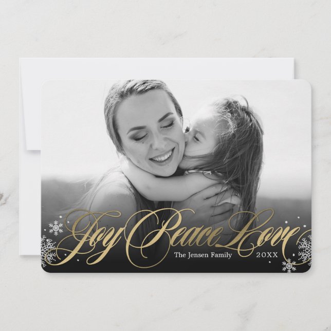 Tarjeta de foto de vacaciones de Feliz Navidad Neg (Anverso)