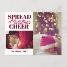 Tarjeta de Foto de Vacaciones de Navidad de Vino T