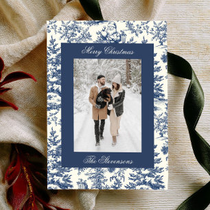 Tarjeta de Foto de Vacaciones de Navidad Elegante