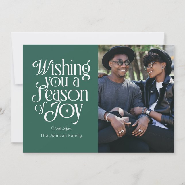 Tarjeta de Foto de Vacaciones de Temporada de Aleg (Anverso)