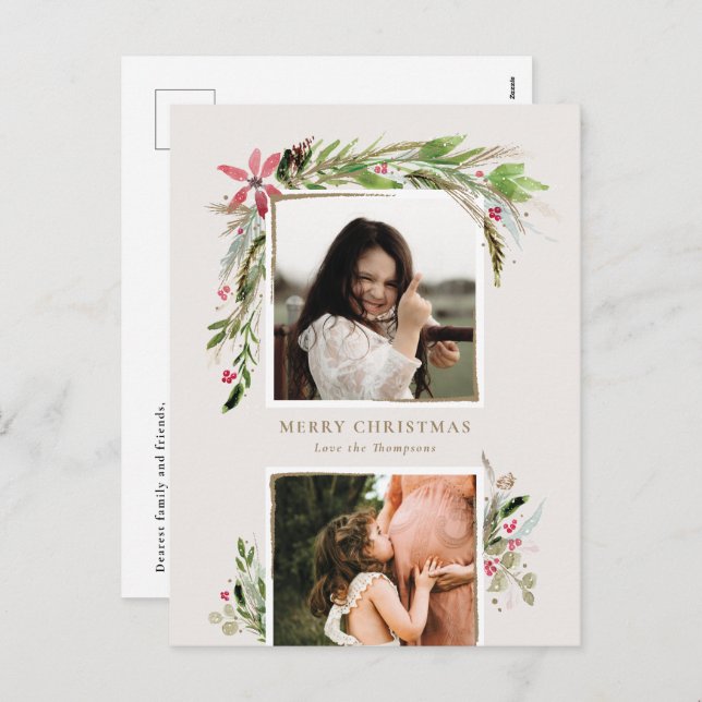 Tarjeta de Foto de Vacaciones de Vegetación Invern (Anverso / Reverso)