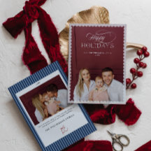 Tarjeta de Foto de Vacaciones Elegante con Borde E
