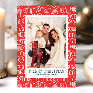 Tarjeta de Foto de Vacaciones Familiares de Navida