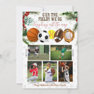 Tarjeta de Foto de Vacaciones Familiares Deportiva