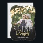 Tarjeta de foto de vacaciones resplandece<br><div class="desc">Opte por una forma recortada o papel texturizado para una tarjeta aún más especial.</div>