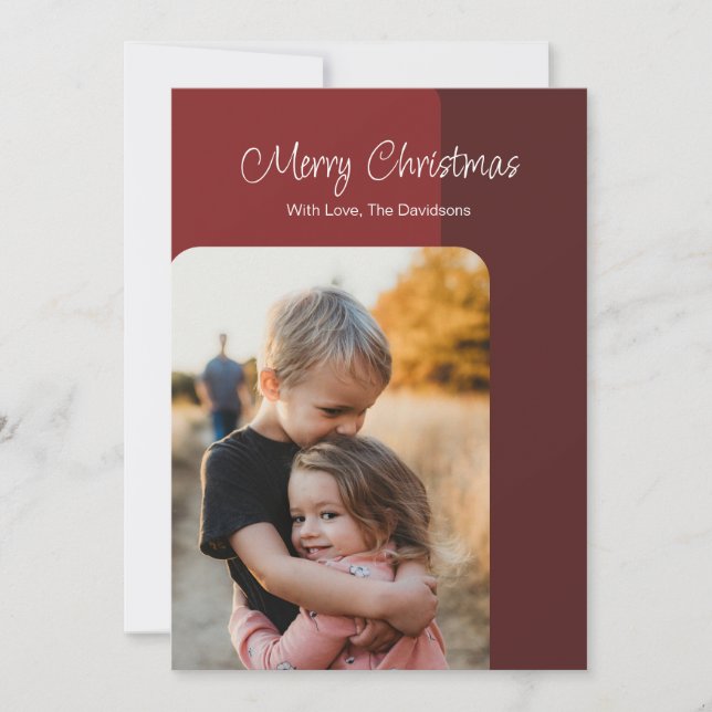 Tarjeta de Foto de Vacaciones Simple (Anverso)