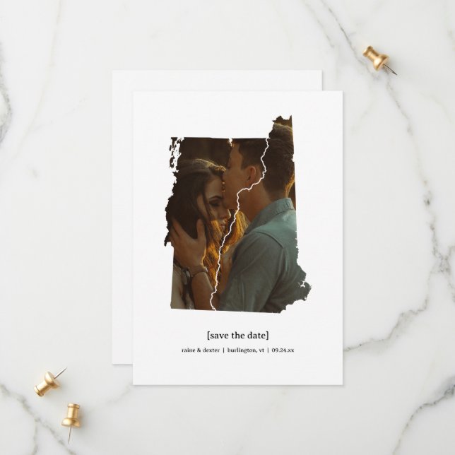 Tarjeta de Foto de Vermont y New Hampshire para Gu (Anverso/Reverso In Situ)