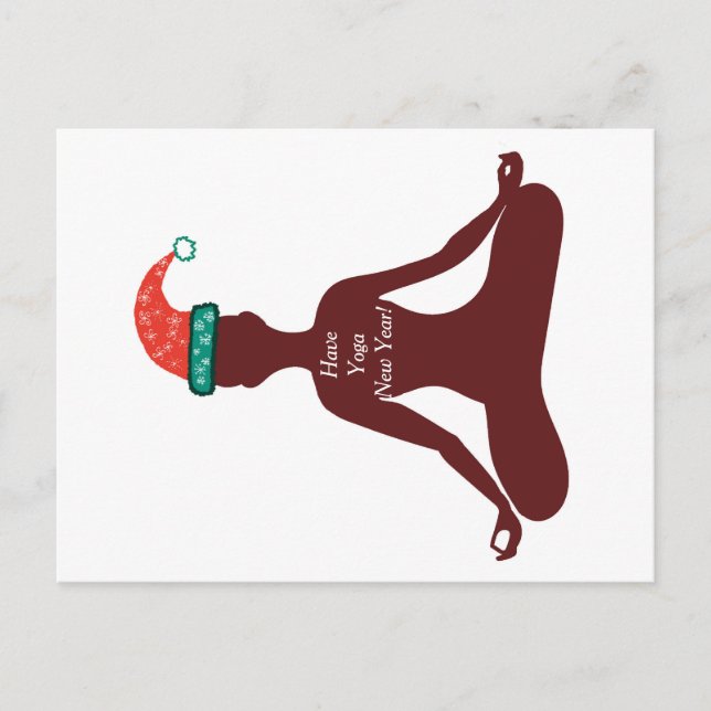 Tarjeta de Foto de Yoga de Año Nuevo Feliz (Anverso)