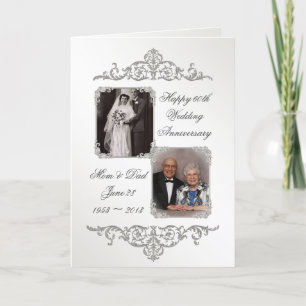 Tarjeta de foto del 60º aniversario de bodas de di