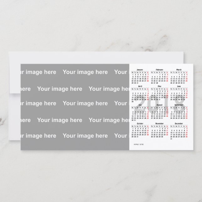 tarjeta de foto del calendario 2018 de plantilla (Anverso)