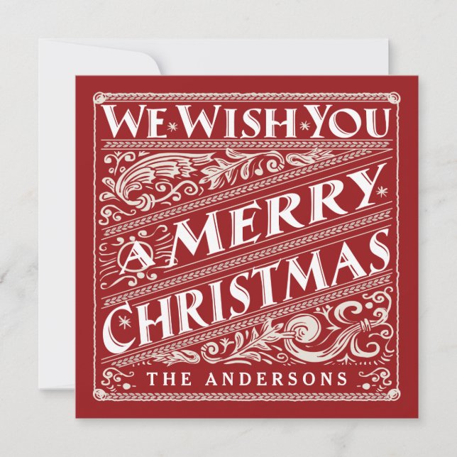 TARJETA DE FOTO DEL CHALKBOARD VINTAGE CHRISTMAS (Anverso)
