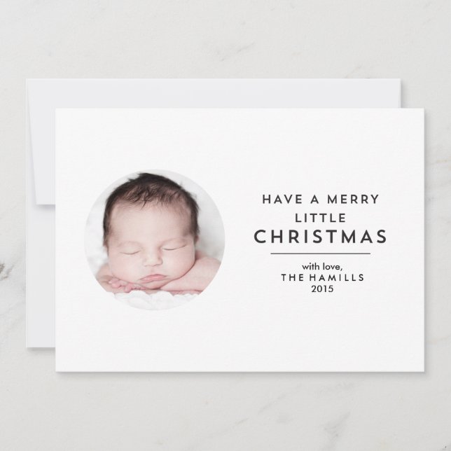 Tarjeta de foto del Círculo de Navidades Merry (Anverso)