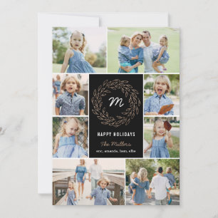 Tarjeta de foto del collarín de Wreath de color ed