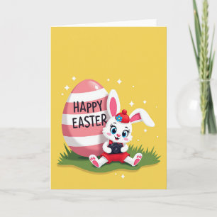 Tarjeta de Foto del Conejo Feliz de Primavera