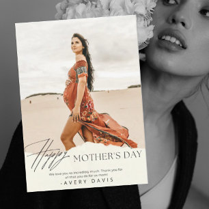 Tarjeta de Foto del Día de la Madre Boho Elegante