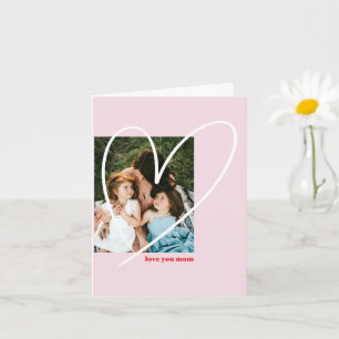 Tarjeta de foto del Día de la Madre con corazón di
