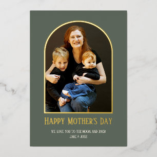 Tarjeta de foto del Día de la Madre con Hoja de Me