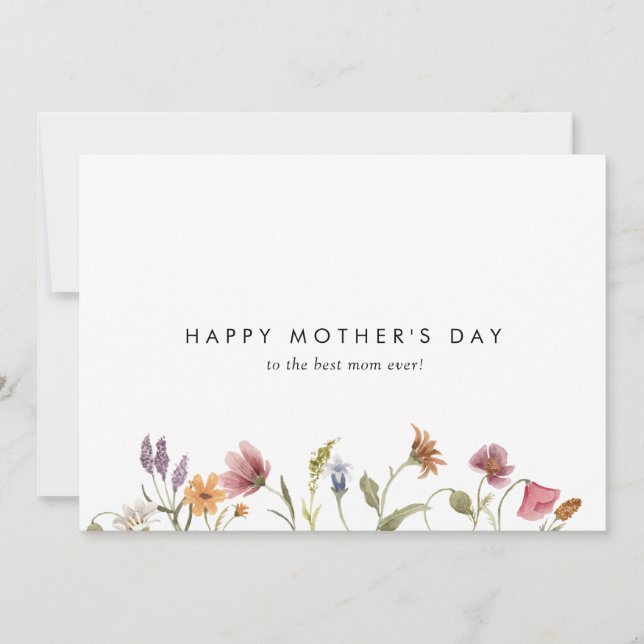 Tarjeta de foto del día de la madre, feliz flor si (Anverso)