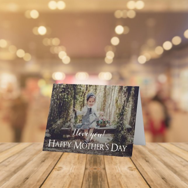 Tarjeta de Foto del Día de la Madre Moderno (Modern Mothers Day Photo Card)