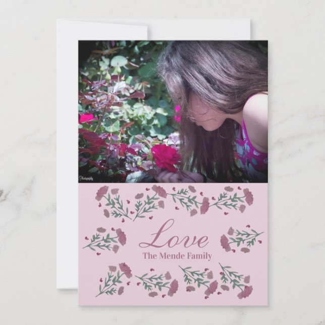 Tarjeta de Foto del Día de San Valentín con Corazó (Anverso)