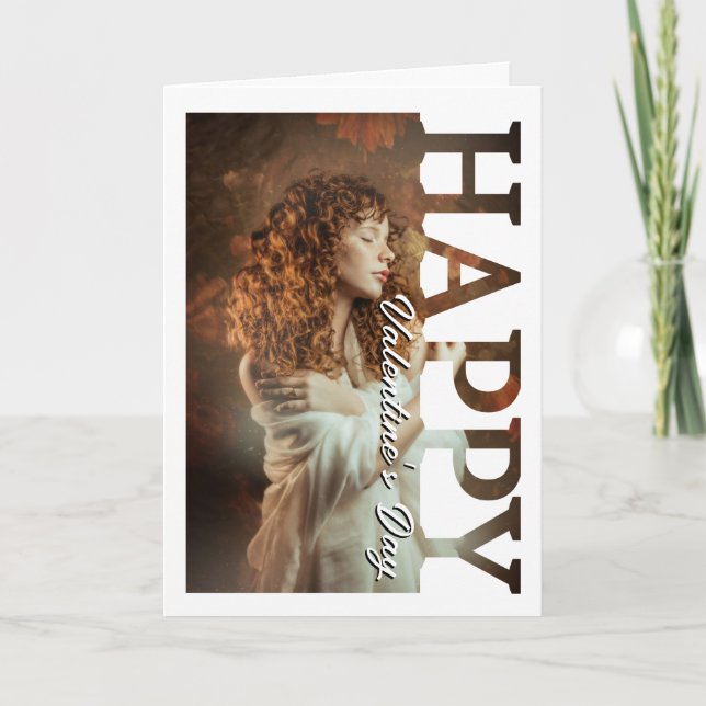 Tarjeta de Foto del Día de San Valentín Feliz | Pe (Anverso)