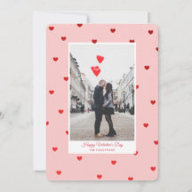 Tarjeta de foto del Día de San Valentín rosa con c