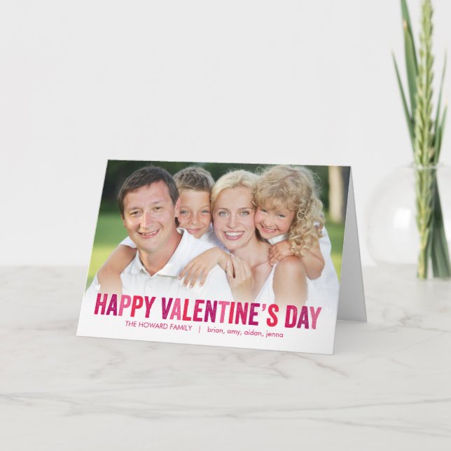 Tarjeta de Foto del Día de San Valentín Tonos Aleg (Anverso)