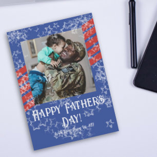 Tarjeta de Foto del Día del Padre con Estrellas y