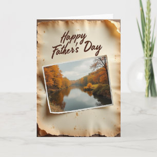 Tarjeta de Foto del Día del Padre Otoñal