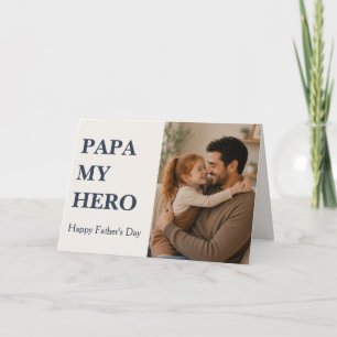 Tarjeta de foto del héroe moderno papa - Día del p