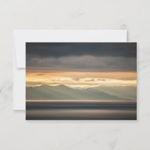 Tarjeta de foto del paisaje del atardecer de Svalb