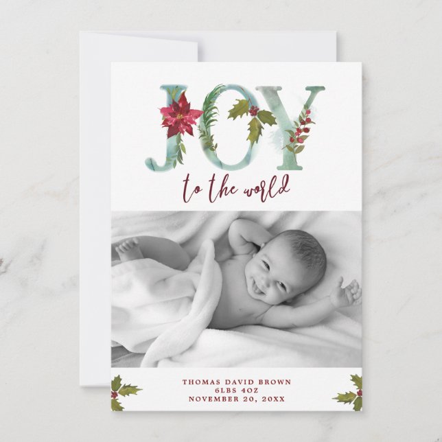tarjeta de foto del recién nacido de navidades del (Anverso)